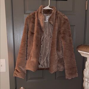 Brown Faux Fur Jacket